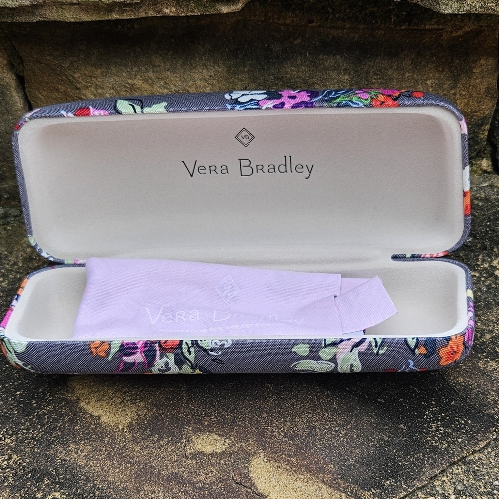 Vera Bradley Floral Glasses Case - Gray and Pink - Picture 2 of 4